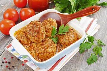 Meat cutlets with cabbage