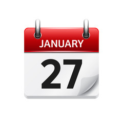 January 27. Vector flat daily calendar icon. Date and time, day, month. Holiday.