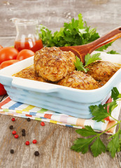Meat cutlets with cabbage