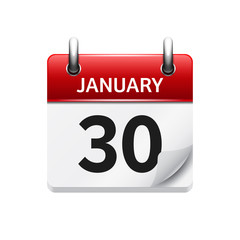 January 30. Vector flat daily calendar icon. Date and time, day, month. Holiday.