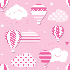 pink hot air balloons pattern