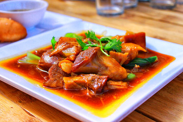Pork Yunnan food form Thailand.