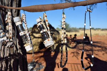 Bushmens village, Kalahari desert, Namibia