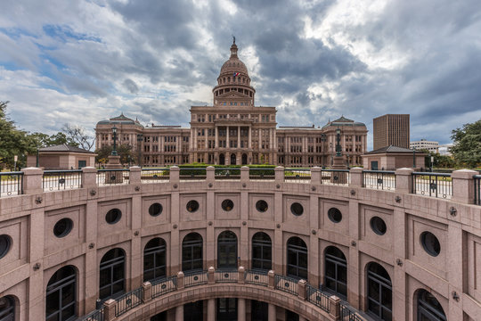 Texas state capital building in cloudy day, Austin.
