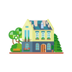 vector illustration of cute colorful house. vector flat buildings illustration