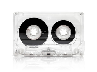 vintage cassette tape isolated on white background with clipping