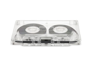 vintage cassette tape isolated on white background with clipping