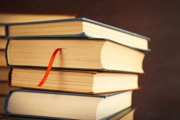 Pile of books, close-up
