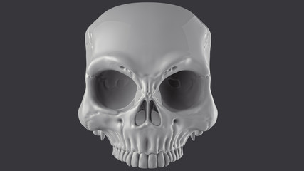 The skull on dark background