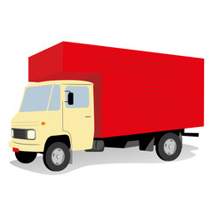 Illustration is a truck vehicle transportation trunk body