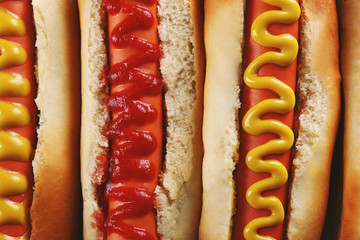 Hot dogs closeup