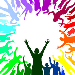 Banner of happy people