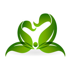 Green healthy life logo vector