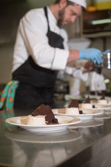 preparation of desserts in the kitchen