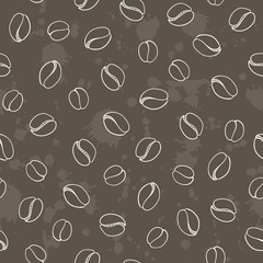 seamless vector pattern with coffee beans