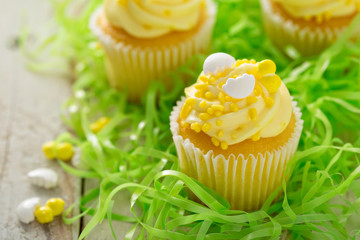 Lemon cupcakes for Easter