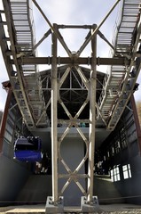 Obraz premium Cable Car railway station in ski resort Sochi, Roza Khutor