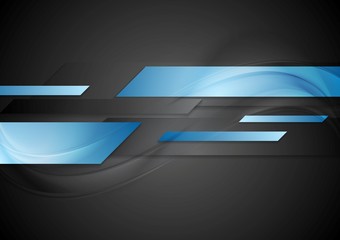 Dark blue hi-tech geometric background