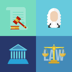 Legal law concept banners. Legal vector. Law flat banners. Legal flat lawyer. Honest lawyer. Collection of law banners for web with buttons. Trial and gavel elements