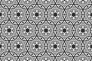 Fototapeta premium Black-and-white ornament with different elements. 16