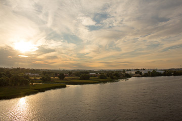 beautiful sunrise over the river