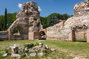 Ruins of the Roman baths in Varna, Bulgaria - obrazy, fototapety, plakaty