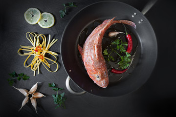 Cooking Fettuccine With Scorpionfish