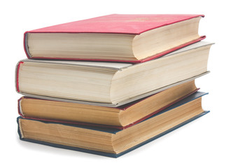 books stack isolated on white