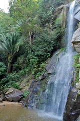 Fototapeta premium Beautiful Tropical Waterfall in Yelapa, Puerto Vallarta, Mexico.
