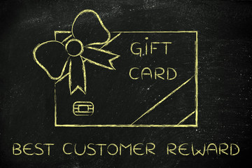 retailer's gift card with bow, best customer reward