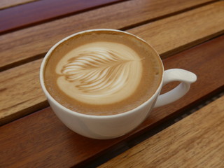 Coffee cup on a wooden table