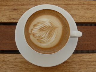 Coffee cup on a wooden table