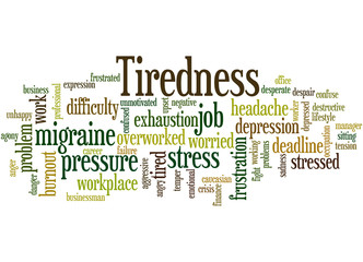 Tiredness, word cloud concept 8