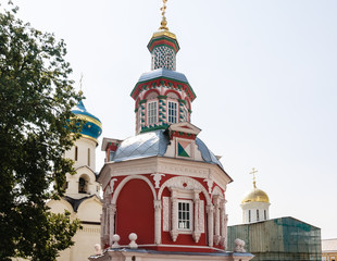 Fototapeta na wymiar Assumption fount the chapel. Holy Trinity St. Sergius Lavra. Sergiev Posad