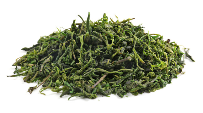 Bunch of kuding tea, isolated on white