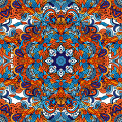 Abstract vector décoratif ethnique floral coloré transparente motif