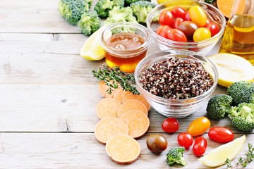 Superfood concept. Detox program ingredients.Healthy eating. 
