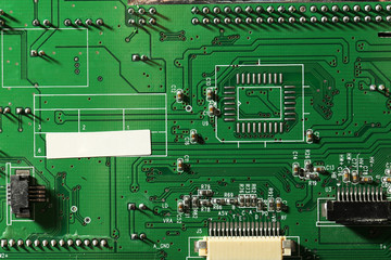 Computer motherboard, close up