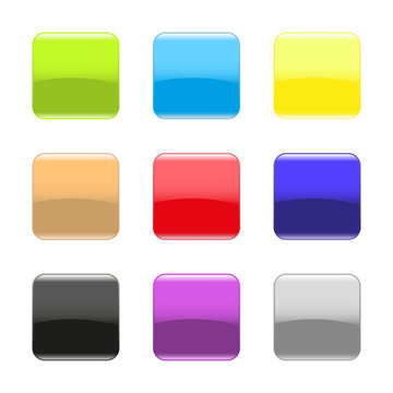 set of square web buttons