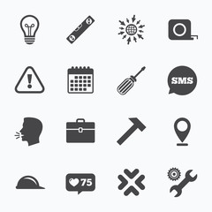 Repair, construction icons. Engineering signs.