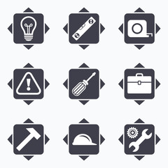 Repair, construction icons. Engineering signs.