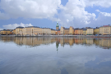 Stockholm, Sweden - March, 16, 2016: panorama of an old town of Stockholm, Sweden