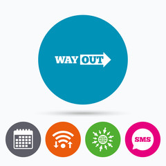Way out right sign icon. Arrow symbol.