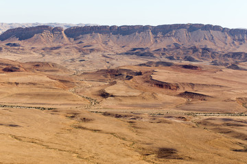 Fototapeta na wymiar Negev desert crater mountains landscape, Israel.