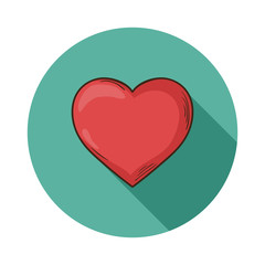 Heart  icon.Vector Heart icon isolated with shadow.Hand draw Heart vector.Vector red heart icon isolated with shadow