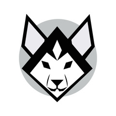 Mascot siberian husky dog head on white background, vector illustration © flyintospace