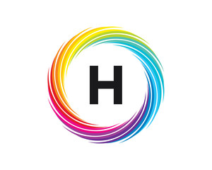 H Letter Rainbow Wave