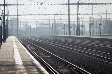 Railway station without trains (shallow DOF)