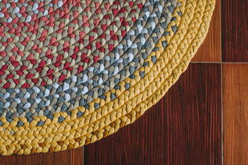 Colorful rug from braids