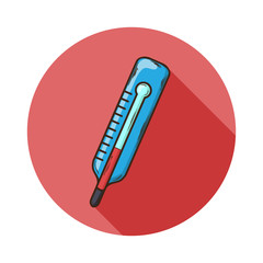 Thermometer icon.Vector Medical Thermometer icon isolated with shadow.Hand draw Thermometer vector.Medical device Thermometer .An instrument for measuring and indicating temperature